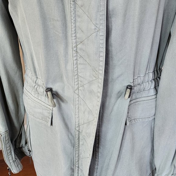 Max Jeans Utility Jacket Military Army Green Super Soft Long Sleeves Size S - Picture 4 of 10